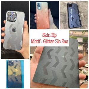 Skin Gliter Zic Zac 2D Infinix Zero 4 5 5 Pro 6 8 X Neo X Pro Hot 5 6 7 8 9 9 Play 10 10S 10 Play 11 11S NFC 11 Play 12i Garskin Glitter ZicZac 2D Anti Jamur Pelindung Belakang hp Back Cover Protector Skin hp