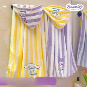 Cartoon Sanrio Kuromi My Melody Cinnamon Bath Towel Dry Hair Hat Cute Home Bathe Towel Blanket Childrens Christmas Girl Gift
