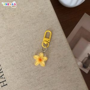 FR-C1401 Gantungan Kunci Bunga Kamboja Bali / Keychain Mini Bagcharm Hiasan Tas HP Flower Cute