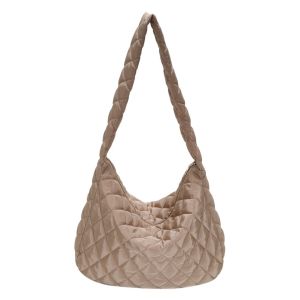 Retro Lattice Cloud Shoulder Female Handbag FashionSimple Tote Bag Quilted Solid Color Messenger Bag