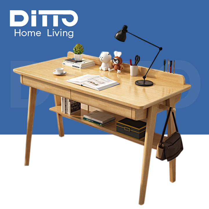 【COD&In Stock】Solid Wood Study Table For Kids Wooden Office Table 100