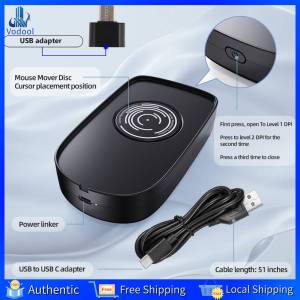 [Vodool Home Mall] Simulate Mouse Mover with Button Automatic Mouse Movement Simulator 5V 1A Wired Wireless Mouse Compatible for Computer Awakening for Keeps PC Active
