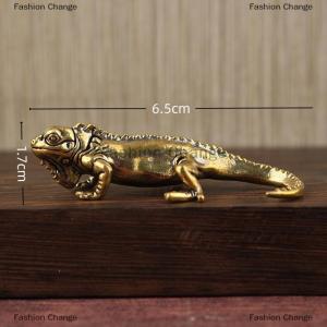 [COD] Fashion Change Gecko Figure Home Decor Small Ornaments Antique Brass Animal Figurines Tea Pet Desk Decorations Home Decor Accessories