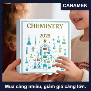 【CANAMEK】 24 ngày hóa học hộp quà giáng sinh bất ngờ lịch phiêu lưu theo chủ đề khoa học với 24 đồ trang trí lấy cảm hứng từ phòng thí nghiệm