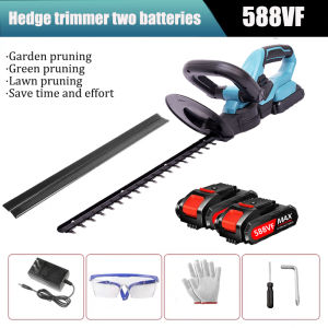 Cordless Portable Hedge Trimmer 588VF  Rechargeable Brushless Lithium Battery Electric Shrub Dual Action Grass Trimmer Pruning Saw Multifunctional  Outdoor Garden Power Tools