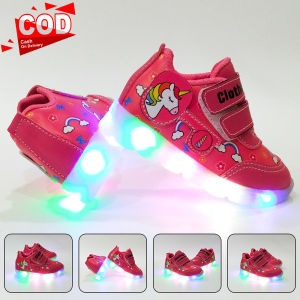 Sepatu Anak Sepatu Formal Dengan Lampu Untuk Anak Perempuan Karakter Unicorn Lucu Terbaru 1 sampai 6 tahun