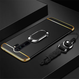 LANLIN For Xiaomi Redmi Note 8 Pro Phone Case 3 in 1 Anti-Scratch Shockproof Cover Electroplate Frame with Coated Surface Excellent Grip Casing For Redmi Note 8 Pro Case With Free Stand Holder & String