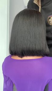 【B.Q】13x4 top swiss lace 180 density bob lace front wigs human hair 8-12 Inch Lace Frontal Wig Hair