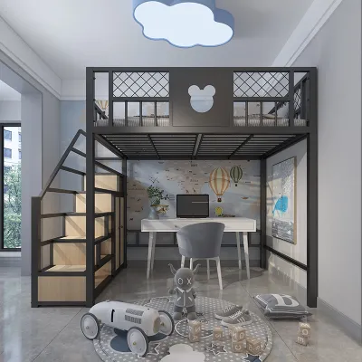 Loft loft-style bed saves space elevated sheets small-sized childrens beds on the upper floor simple modern apartment loft beds