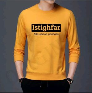 Diskon Spesial Sweater Keren Crewneck Elegan Kaos Pria Trendy Sweatshirt Kekinian Sweter Istighfar
