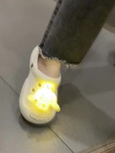 [Free Shipping] Light-Up Clogs For Women Featuring Cartoon Dog Designs Perfect For Summer Wear Versatile Non-Slip With Thick Soles And A Cute Enclosed-Toe Style