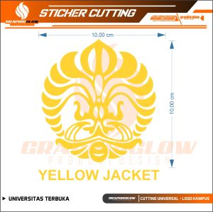 STIKER KAMPUS LOGO UI STICKER CUTTING UNIVERSITAS INDONESIA LEM KUAT TAHAN LAMA ANTI AIR YELLOW JACKET