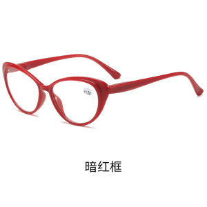 跨境贸易花镜高清老花镜时尚弹簧腿红色老人镜老年老花眼镜8508女