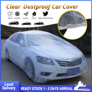 Transparent Car Cover 3 Sizes Car Plastic Body Cover Outdoor Protection Resistant Waterproof Rain Dust PEVA Plastic Cover Penutup Kereta透明汽車防護罩