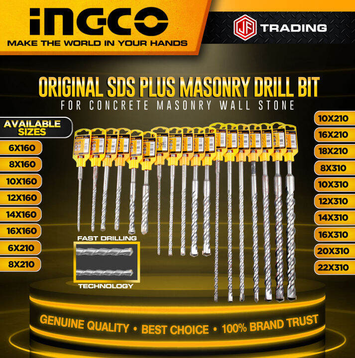 INGCO Original SDS Plus Masonry Drill Bit For Concrete Masonry Wall ...