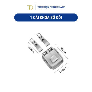Khóa túi xách Khóa số dây kéo đôi túi xách không gỉ cao cấp dùng cho cặp da phụ kiện khóa túi