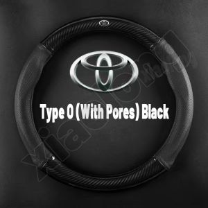 High Quality Car carbon fiber leather steering wheel cover suitable for 38CM non-slip breathable wear-resistant steering wheel cover car steering wheel protective coverFor Toyota Vios Fortuner Innova Corolla Altis Hiace Avanza Land Cruiser Hilux Camry