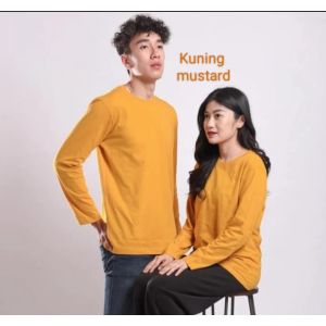 Kaos Polos Lengan Panjang Mustard Cotton Combed 30s - kaos polos lengan panjang soft katun combed 30s warna mustard -kaos lengan panjang polos mustard -kaos polos pria wanita lengan panjang soft cotton combed 30S- kaos polos premium mustard lengan panjang