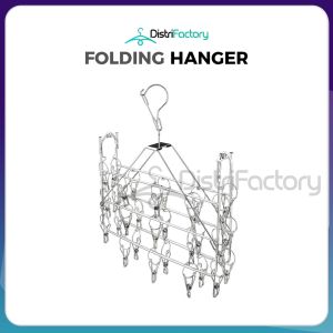 30 clips Stainless Steel Square Folding Hanger Socks Rack Super Thick Square With Clip Drying Rack Heavy Duty Hangers