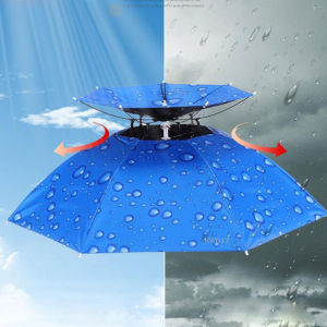 ร่มพับไร้ด้ามร่มหมวกสองชั้นหมวกทำนาทำสวน ร่มหมวกร่วมกันUV ขนาด95ซมkw617