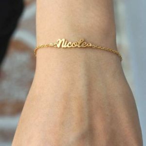 Gelang nama kuning lapis emas 24k request nama anda
