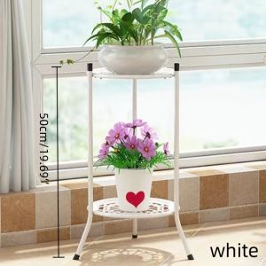 2 Tier Plant Stand Metal Plant Rack Stand Indoor Outdoor Flower Pot Display Holder Iron Planter Shelf for Living Room Garden Lawn Patio Plant Stand Indoor Corner For Living Room Bedroom Balcony