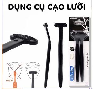 DỤNG CỤ CẠO LƯỠI COMBO 2 SET 4 CÂY | ĐẦU 3 LƯỠI ĐẦU NHỎ LÀM SẠCH MẢNG BÁM VỆ SINH LƯỠI HẰNG NGÀY