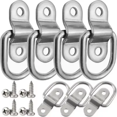 10/20ชุด ห่วงตัว D รับน้ำหนักสูง (Heavy Duty) สำหรับยึดตรึงสินค้า อุปกรณ์เชื่อมต่อพ่วงท้ายรถ เหมาะสำหรับ รถบรรทุก ATV เรือ คายัค และงานยึดตรึงทั่วไป