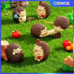 CISWGE Mini Little HEDGEHOG trang trí phim hoạt hình động vật vi cảnh quan Dollhouse mô hình nội thất xe hơi trang trí máy tính để bàn nhà