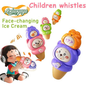 Aoduoyaya Baby Whistle Toy Ice Cream Shape Flip Face Interactive Toy Kids Portable Fun Toy Gift for Toddler