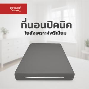 Took lae dee ที่นอนปิคนิค ใย 4 นิ้ว มีซิป ถอดซักได้ สีพื้นเรียบ ไม่มีลาย น้ำหนักเบา ราคาย่อมเยา (ใยท็อปเปอร์)