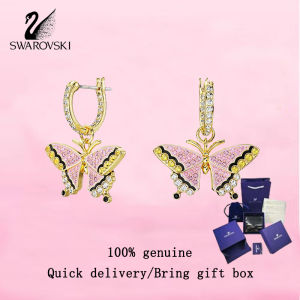 💎 Swarovski 💎 Womens fashion earrings Gold plated butterfly multi-colored crystal gemstones 5670055 Idyllia earrings Valentines Day gift Birthday gift