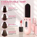 Cordless Hair Straightener Brush for Women, Go Brush Pro Rechargeable Electric Hot Hair Straightener Comb, PortableHeated Hair Straightening for Travel (Black). 