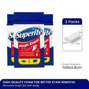 Superite Magic Eraser Sponge Powerful Cleaning Just Add Water Removes Stains Grease Dirt Fast
