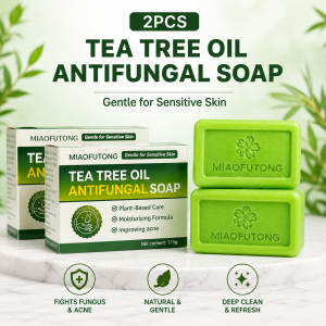 MIAOFUTONG Tea Tree Oil Antifungal Soap 100g Natural Antibacterial Anti-Acne Deep Oil Control Cleansing Bar Soap For Face & Body Sensitive Skin