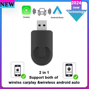 Acodo Wireless Carplay Box 2-in-1 แบบมีสายเป็น Wireless Carplay Android อะแดปเตอร์อัตโนมัติ 5.0 บลูทูธ Plug and Play Mini AI กล่องการเชื่อมต่ออัตโนมัติ Dongle เข้ากันได้กับรถยนต์