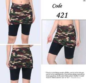 Femme Ols - Rok Legging 3/4 Motif Army Olahraga / Senam / Aerobic 421
