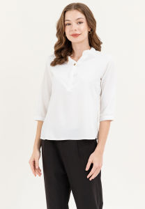Badomoda LAUREN Mandarin Collar 3/4 Sleeve Top