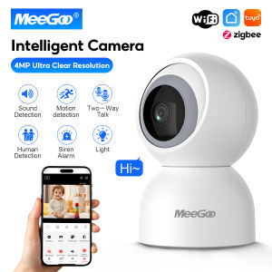 MeeGoo WiFi Smart Camera การออกแบบกิมบอลคู่ Full HD 4MP 2560*1440P กล้องวงจรปิด กล้องอัจฉริยะ การมองเห็นกลางคืนแบบสี HD สนับสนุน Tuya/Smart Life