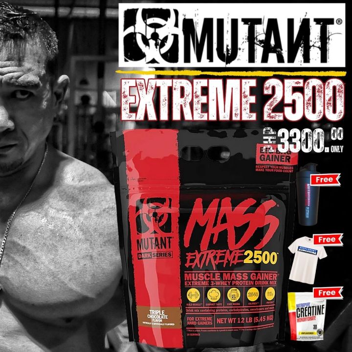 Mutant Mass Extreme 2500 12lbs With Nutrapure Creatine 30s And Stainless