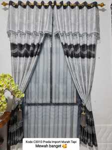 Gorden Smokring pintu jendela bahan prada motip gelombang bintik poni gabung 6gelombang 12 lubang kode Prc3010