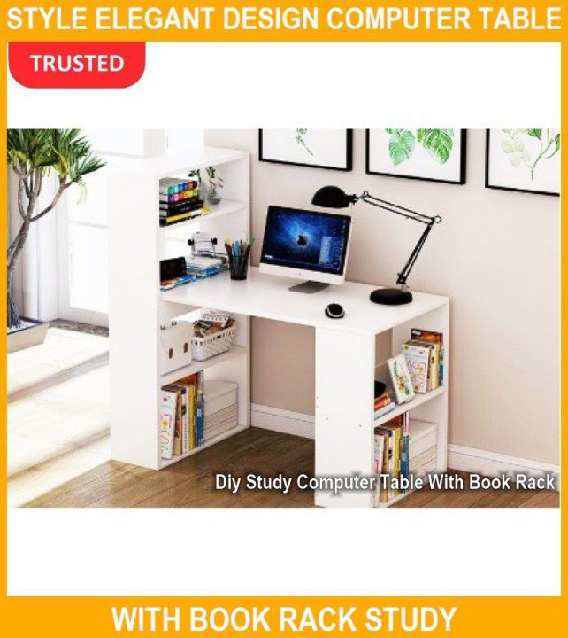 Style Elegant Design Computer Table With Book Rack Study Table Study ...