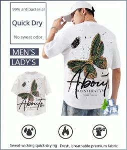 Tops Visual Highlights Rapid Air Dissipation Short-sleeved Reactive Printing and Dyeing Technology