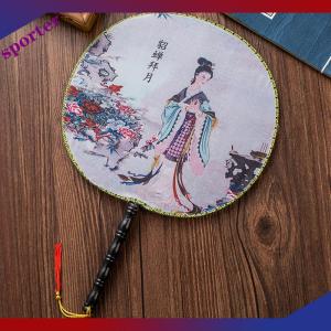 Sporter Quạt tay tròn Quạt lụa in cổ điển Phong cách Trung Quốc Phụ Kiện khiêu vũ đám cưới