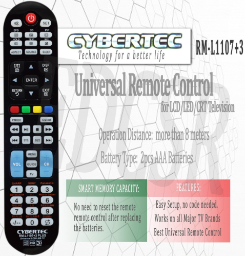 Cybertec RML1107+3 Universal TV Remote Control | Lazada PH