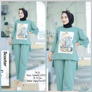 One Set Terbaru 2023  SCOOTER SET BO COMBAD 24s SIZE M L XL XXL PB 67 - 75 CM Setelan Wanita Viral