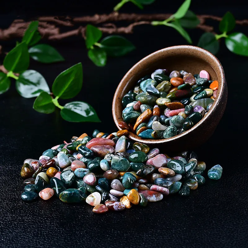 天然海洋碧玉碎石印度水草玛瑙原石颗粒鱼缸铺垫装饰碎石小颗粒水晶碎石