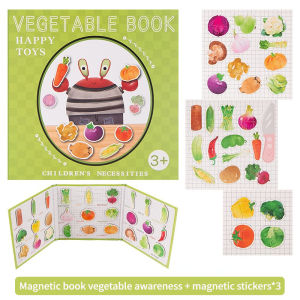 Montessori Educational Toys for Kids Magnetic Books Sticker Cognitive Puzzle Toy Learning Aids Animal/Fruit/Vegetable