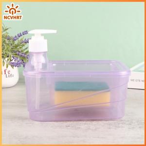 NCVHRT 1 Bộ xà phòng chất lỏng Dispenser nhà bếp món ăn xà phòng Dispenser với miếng bọt biển Bơm chất lỏng xà phòng container đồ dùng nhà bếp công cụ làm sạch