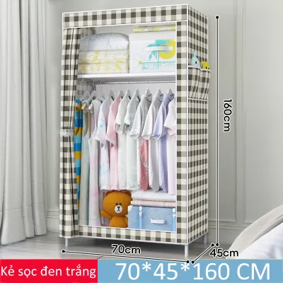 BMZAR Tủ Để Quần Áo Tủ Vải Họa Tiết Dễ Thương Tủ vải đựng quần áo tủ quần áo Tủ Vải Họa Tiết Dễ Thương Tủ Để Quần Áo Tủ Vải Quần Áo lắp đặt đơn giản thiết kế thời trang tủ quần áo sinh viên